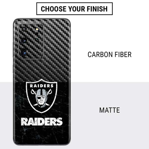 NFL Las Vegas Raiders Distressed Galaxy S20 Ultra 5G Skin